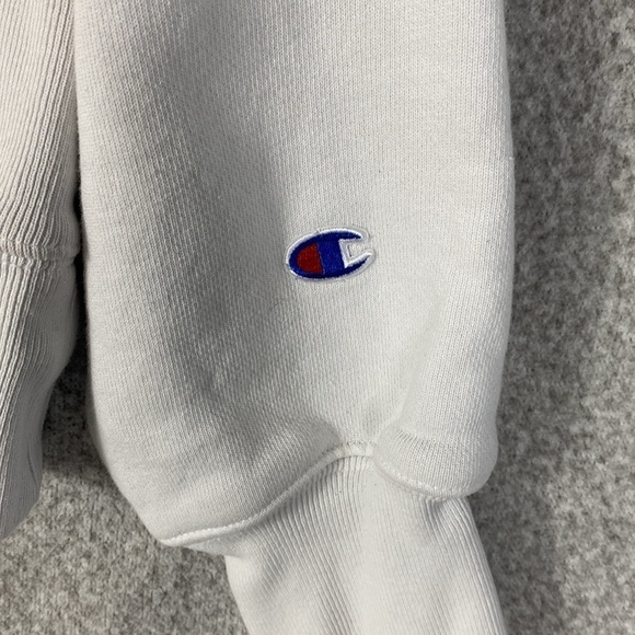 Champion Reverse weave hoodie with large logo white vintage M - Picture 6 of 9
